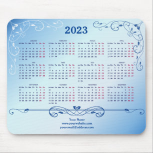 2023 Blue Elegant Mouse Pad