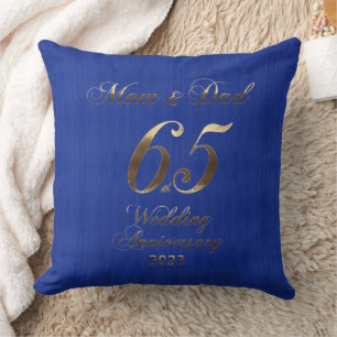 2023 Blue Sapphire Wedding 65th Anniversary Cushion