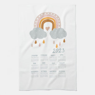 2023 Boho Rainbow Tea Towel Calendar Decor
