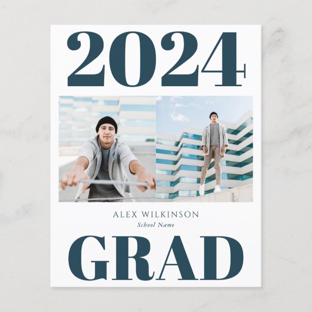 2023 BUDGET Blue Modern Script 2 Photo Invitation Flyer (Front)