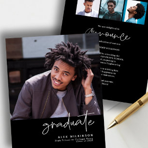 2023 BUDGET Fun Modern 4 Photo Grad Announcement Flyer