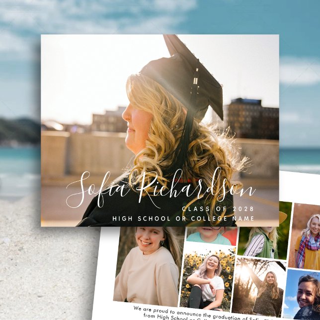 2023 BUDGET Modern Script 8 Photo Announcement Flyer (Creator Uploaded)