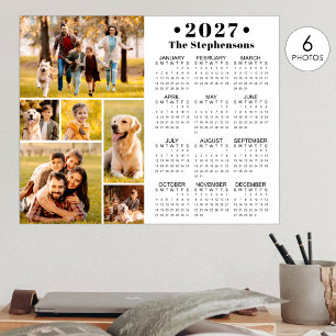 2023 Calendar 6 Photo Collage Personalised Poster