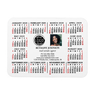 2023 Calendar Business Logo Photo Text Easy Custom Magnet