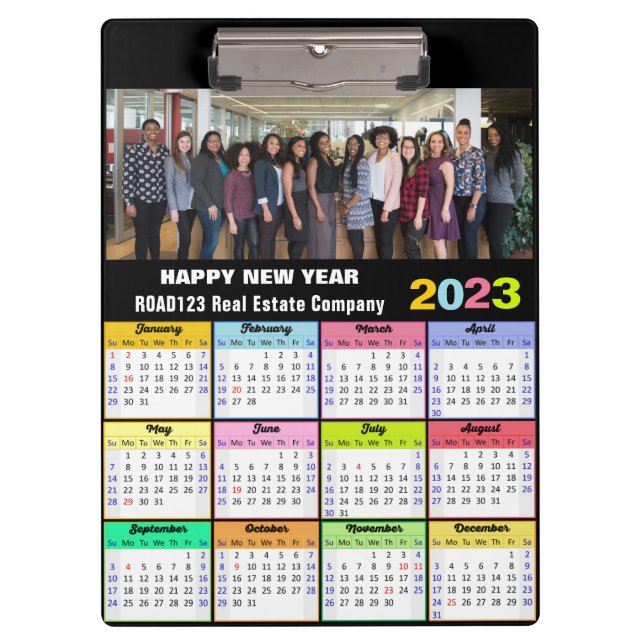 2023 Calendar Business Photo Custom Modern Clipboard (Front)