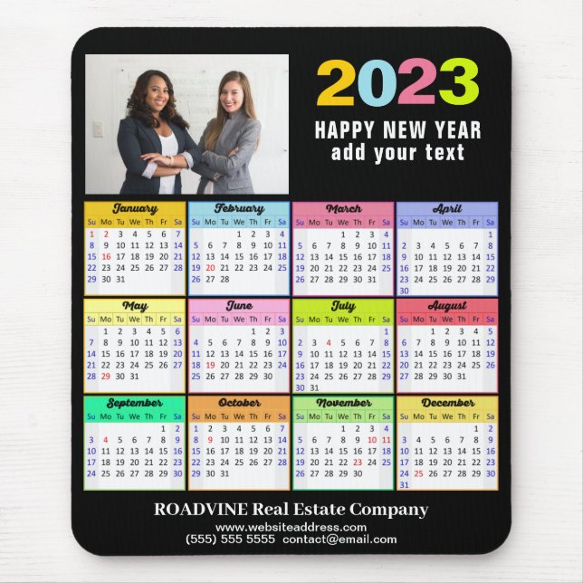 2023 Calendar Business Photo Custom Modern Mouse Pad (Front)