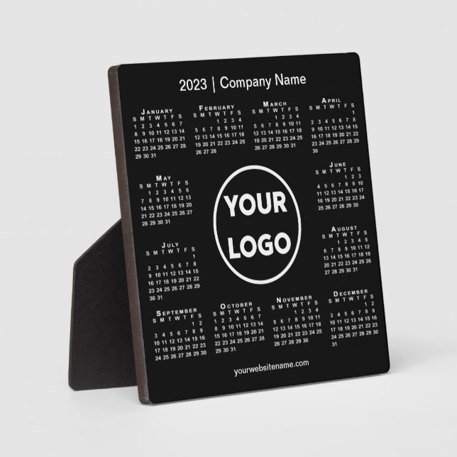 2023 Calendar Company Logo Black Business Plaque (Front)