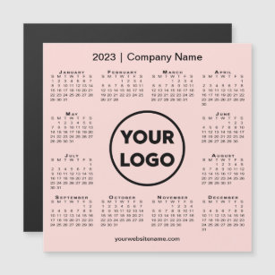 2023 Calendar Company Logo on Coral Pink Magnet