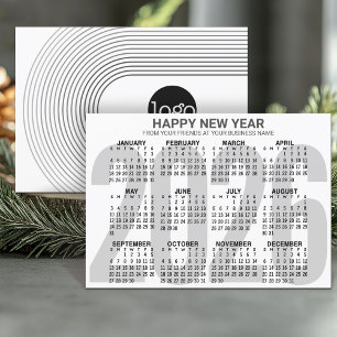 2023 Calendar - corporate Logo Happy New Year grey Holiday Card