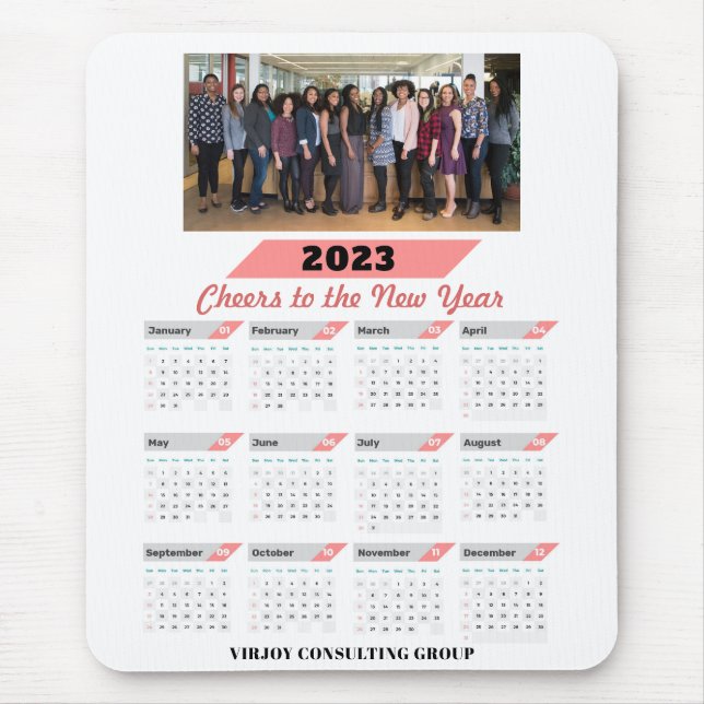 2023 Calendar Corporate Rose Gold Photo Mouse Pad (Front)