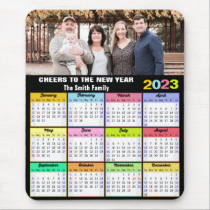 2023 Calendar Custom Family Photo New Year Mouse Pad