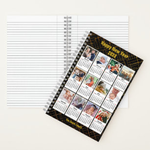 2023 Calendar Modern Family 12 Photo Collage DIY Notebook