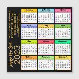 2023 Calendar Modern Gold Script Business Magnet