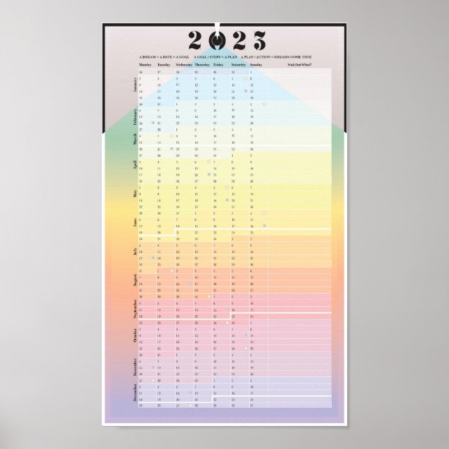 2023 Calendar - Moon Planner Poster (Front)