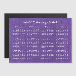 2023 Calendar Motivation Custom Name Purple Magnet