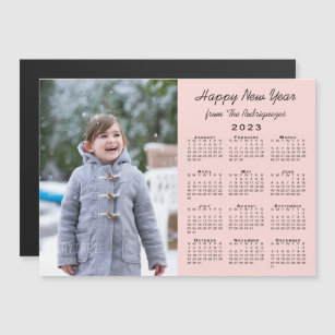 2023 Calendar Photo Coral Happy New Year Magnet