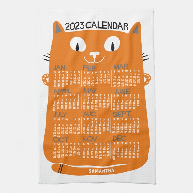 2023 Calendar (See Description for New Version) Tea Towel (Vertical)