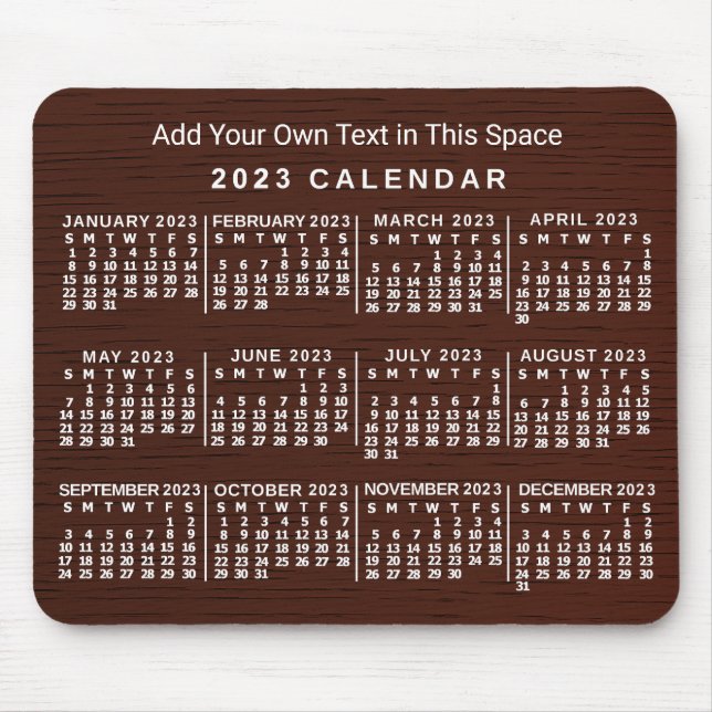 2023 Calendar (See Description for Newest Version) Mouse Pad (Front)
