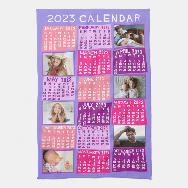 2023 Calendar (See Description for Newest Version) Tea Towel (Vertical)