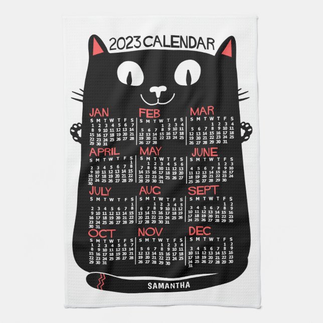2023 Calendar (See Description for Newest Version) Tea Towel (Vertical)