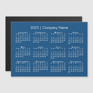 2023 Calendar with Company Name Blue Magnet