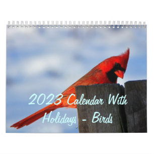 2023 Calendar With Holidays - Birds