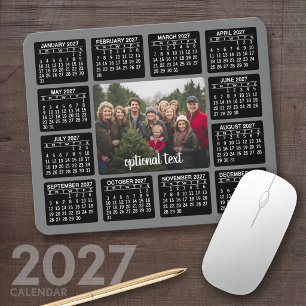 2023 Calendar with Photo in the Centre Grey Mouse Pad
