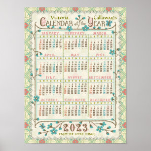 2023 Calendar Year Victorian Art Nouveau   Custom Poster