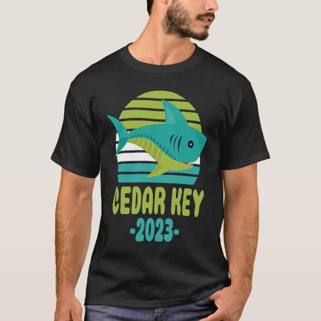 2023 Cedar Key Florida Shark T-Shirt (Front)