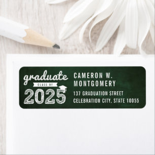 2023 Chalkboard Sketch Modern Graduation Address Return Address Label