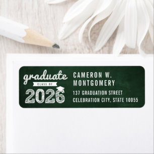2023 Chalkboard Sketch Modern Graduation Address Return Address Label