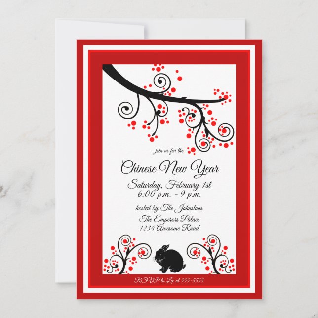 2023 Chinese New Year Rabbit Invitation (Front)