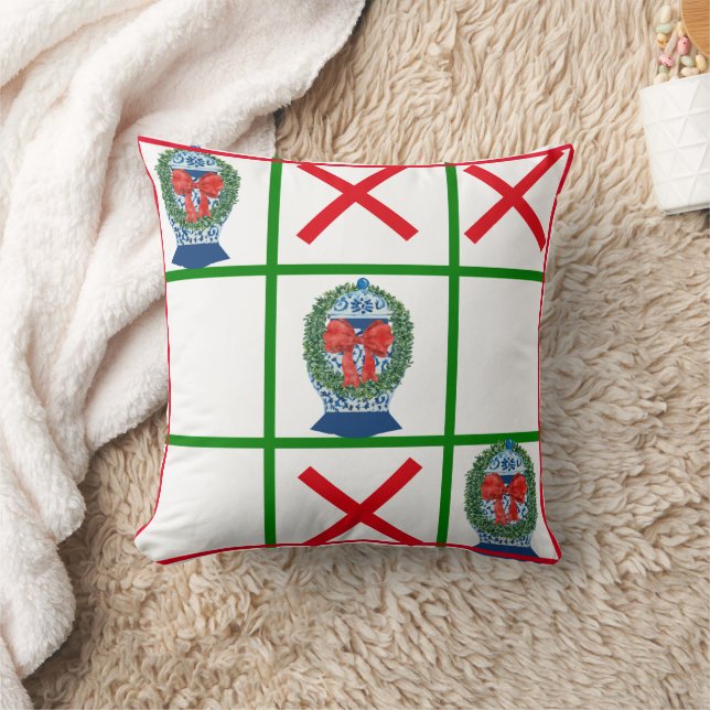 2023 Christmas Ginger Jars tic tac toe Cushion (Blanket)