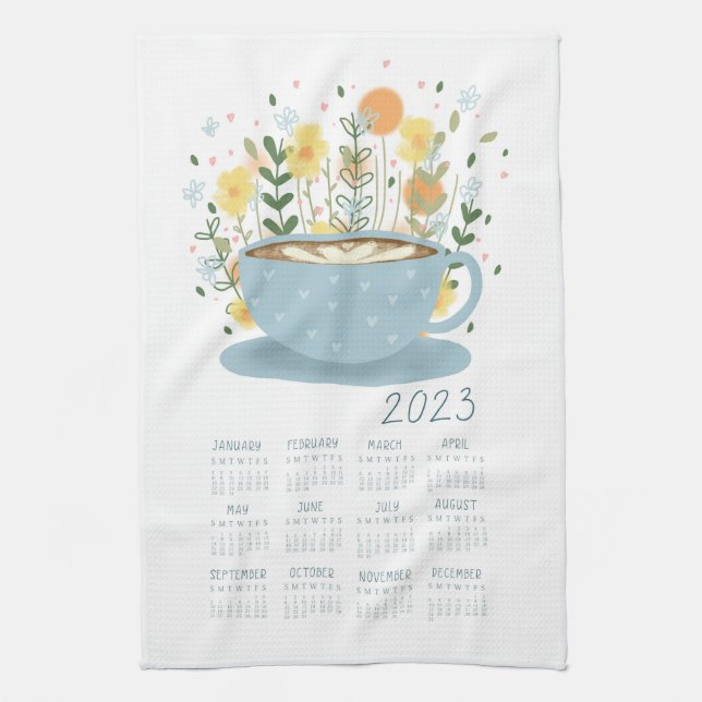 2023 Coffee Tea Towel Calendar Wall Art (Vertical)