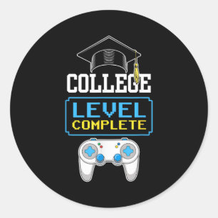 2023 college level funny complete video gamer classic round sticker
