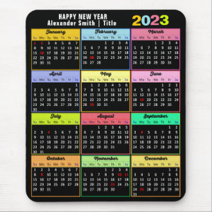 2023 Colourful Calendar Modern Minimalist Custom Mouse Pad