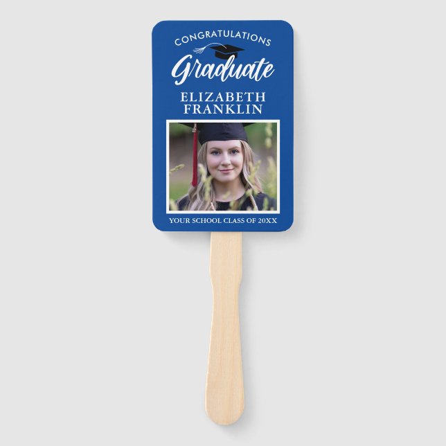 2023 Congrats Graduation School Colours Photo Hand Hand Fan (Front)