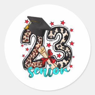 2023 Cowhide Cl Of 2023 Graduation Gifts Classic Round Sticker