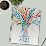 2023 Custom Name  Planner<br><div class="desc">This unique Planner is decorated with a brightly coloured mosaic tree. Customise it with your name and year. To edit further use the Design Tool to change the font, font size, or colour. Because we create our artwork you won't find this exact image from other designers. Original Mosaic © Michele...</div>
