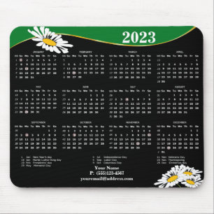 2023  Daisy on  black and white Mouse Pad