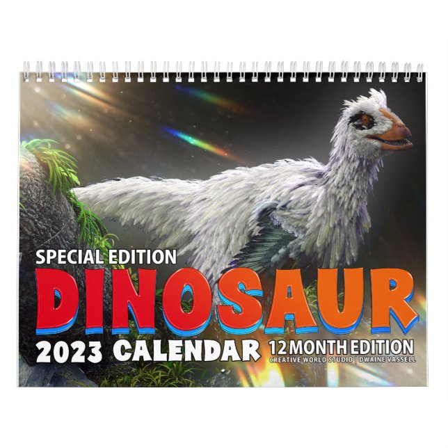 2023 DINOSAUR WORLD CALENDAR: Kids Calendar Print (Cover)
