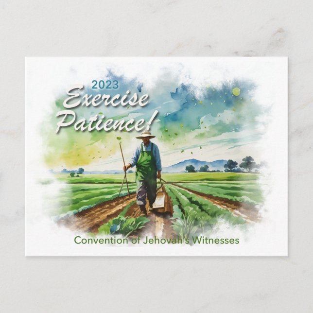 2023 Exercise Patience! JW Convention Postcard (Front)