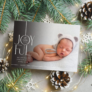 2023 FAMILY PHOTO elegant type modern black fade Holiday Card