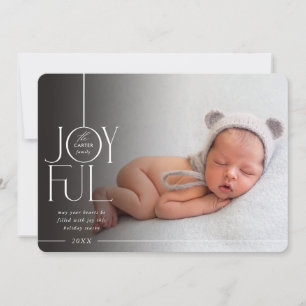 2023 FAMILY PHOTO elegant type modern black fade Holiday Card