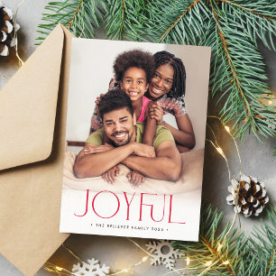 2023 FAMILY PHOTO modern minimalist JOYFUL red Announcement