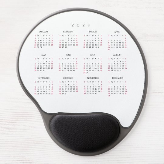 2023 Full Year Calendar Home Office Work Ergonomic Gel Mouse Pad