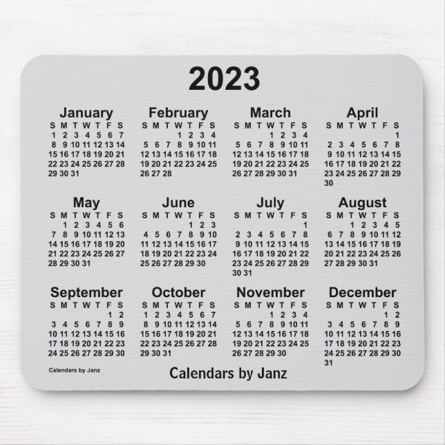 2023 Gainsborough Grey Calendar by Janz Mouse Pad (Front)