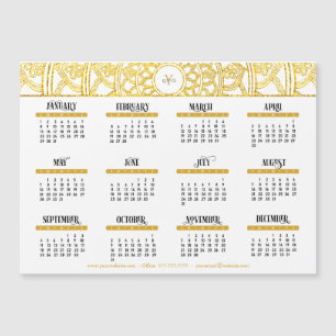 2023 Gold Lotus Monogram Business Calendar