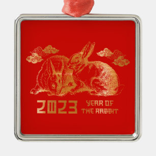 2023 Gold Rabbit Chinese New Year Metal Ornament