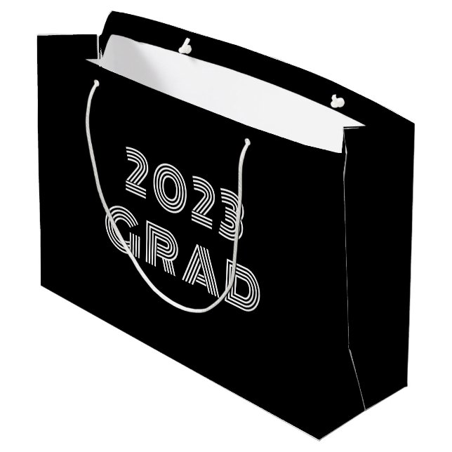 2023 Grad Typography  Large Gift Bag (Back Angled)